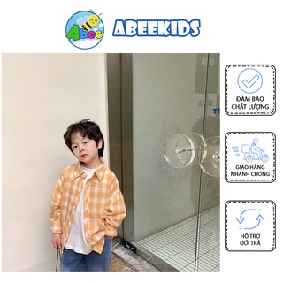 Áo Sơ Mi Kẻ Caro Chất Đũi Cho Bé Trai Và Bé Gái Size 8-20kg SM10