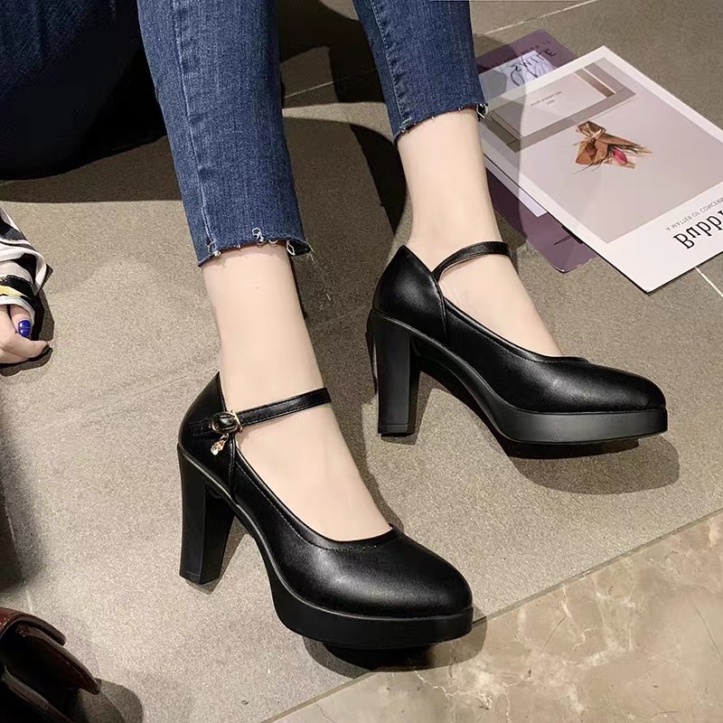 GIÀY MARY JANE DÂY CÀI CAO GÓT 6CM VUÔNG MŨI NHỌN ĐẾ CAO PHONG CÁCH LOLITA