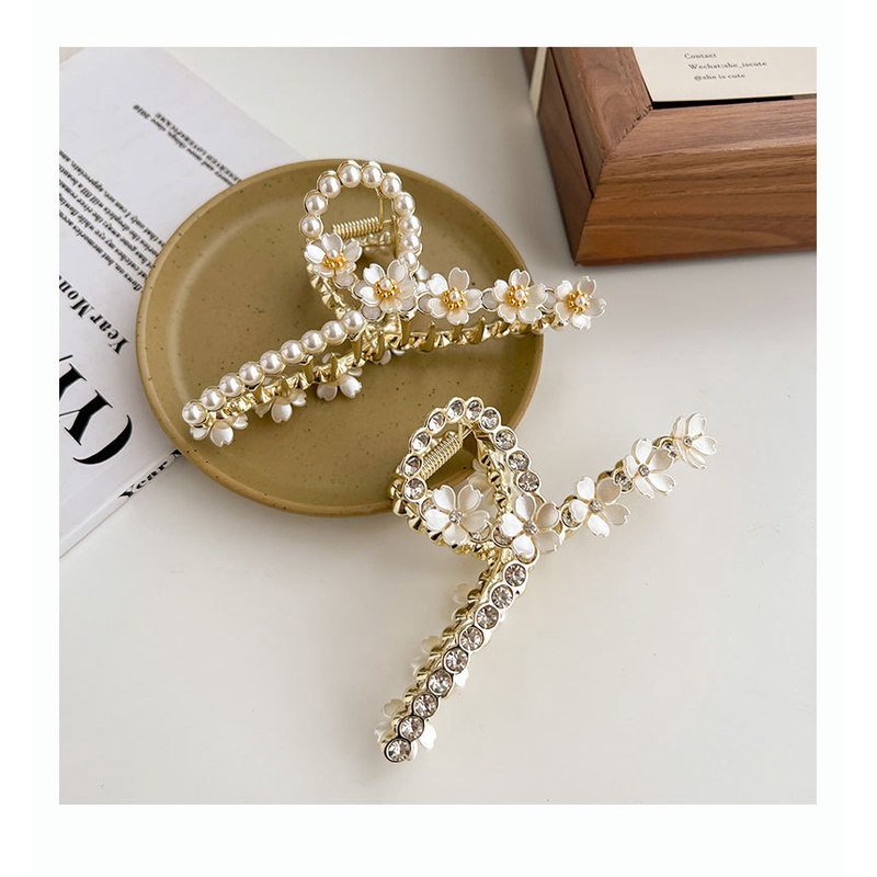 Kẹp Tóc Hình Hoa Đính Đá Bằng Kim Loại Chất Lượng Cao Dành Cho Nữ