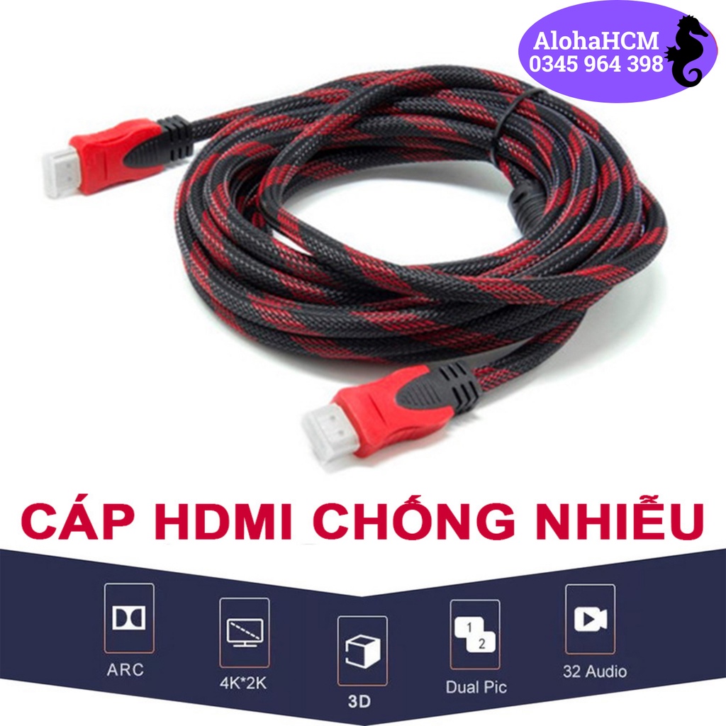 Cáp HDMI Video Cáp Kết Nối HDMI To HDMI 1080P 3D, HDTV 4K - Hàng Chính Hãng - Lỗi Đổi 1 trong 3 ngày