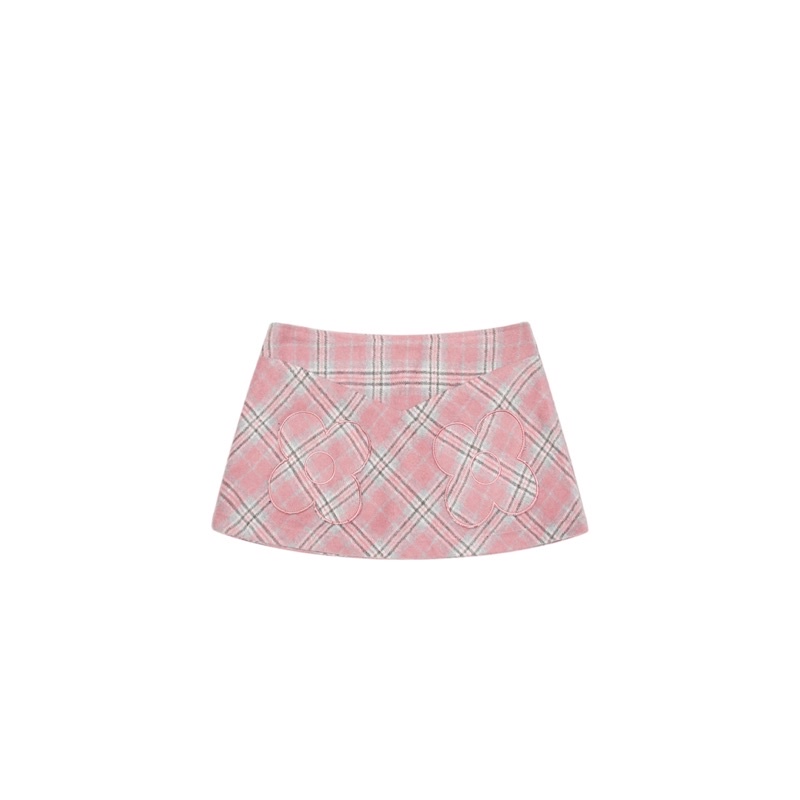 Usthebasic - Chân váy Plaid Mini Skirt