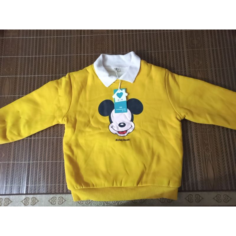 ÁO NỈ LÓT LÔNG MICKEY SIZE  ĐẠI CHO BÉ 25.27kg