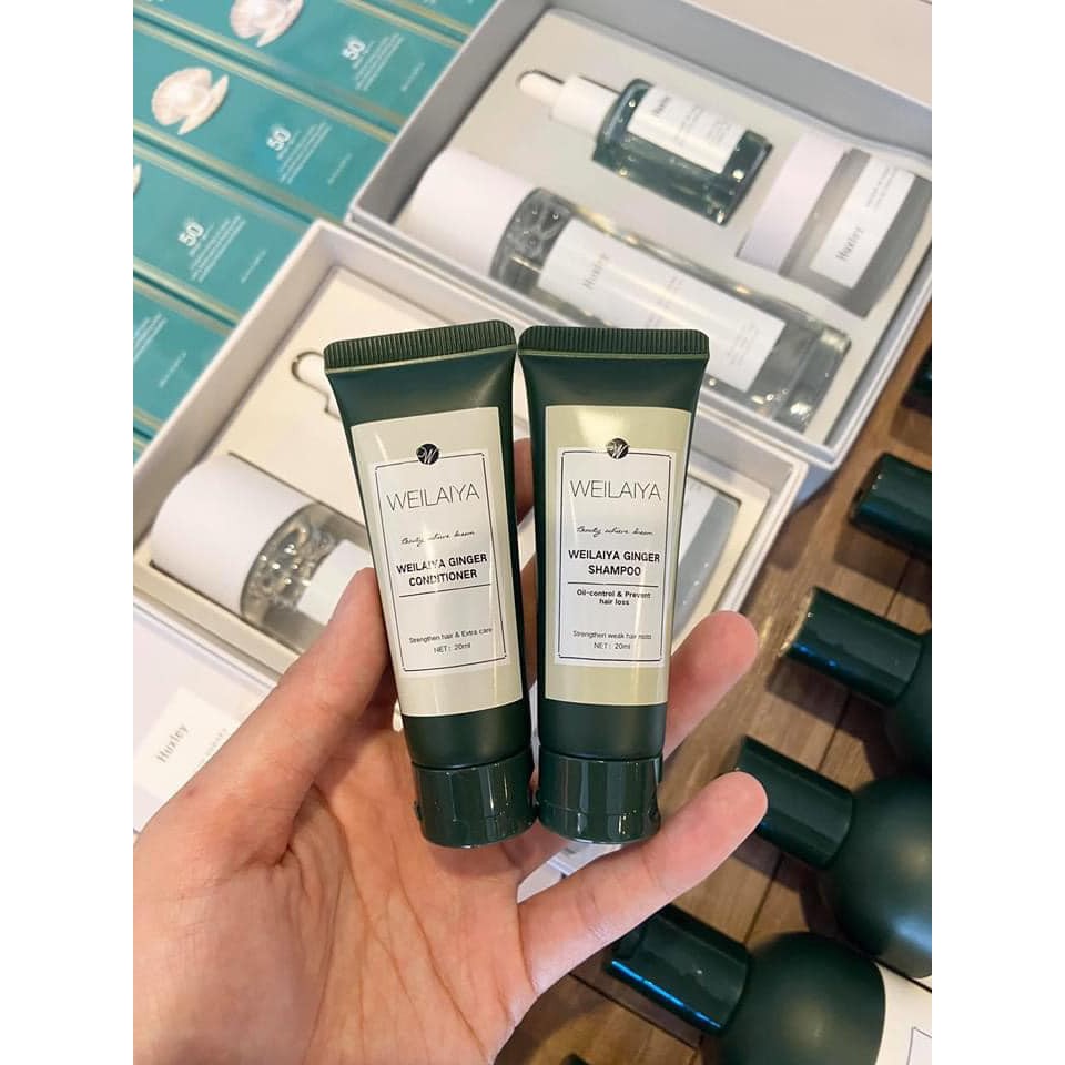 Sale giá gốc gội xả gừng xanh và nâu 312ml - 200ml (tặng kèm mini 30ml - 20ml) | BigBuy360 - bigbuy360.vn