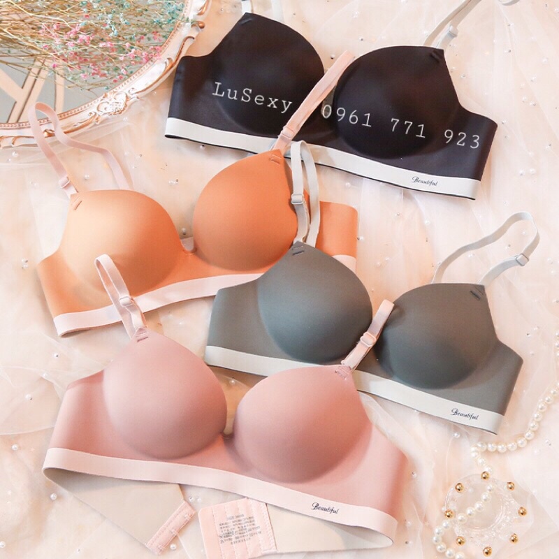 ÁO NGỰC ÁO LÓT ĐÚC Êm Mềm NÂNG ĐẨY không viền không gọng CAO CẤP - Áo ngực mặc áo dài đẹp tạo khe màu da đen hồng cam
