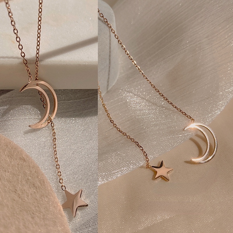 Vòng cổ Thép Titan Cao Cấp Đính Đá Zircon Sang Trọng Cho Nữ 2021