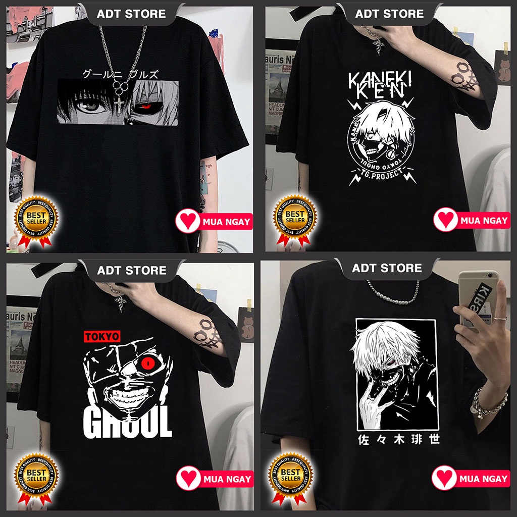 4 mẫu Áo thun Anime Kaneki Ken Tokyo Ghoul Cá Tính cực chất