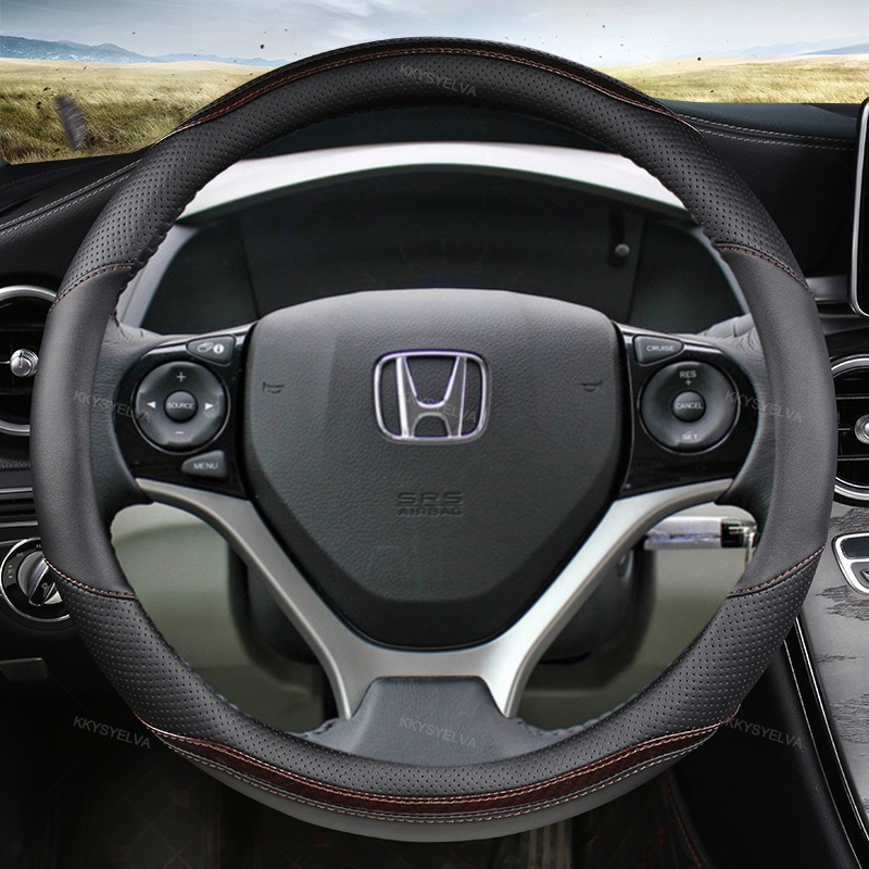 Bộ Tấm Vải Da + Sợi Carbon Bọc Vô Lăng Xe Hơi HONDA CIVIC 2004 2006 2007 2008 2009 2012 2013 2014