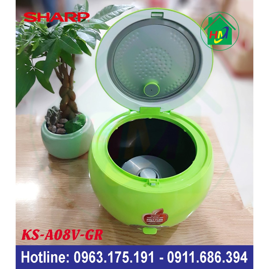 [Mã ELMS5 giảm 7% đơn 300K] Nồi Cơm Quả Táo 0.72L Sharp KS-A08V | BigBuy360 - bigbuy360.vn