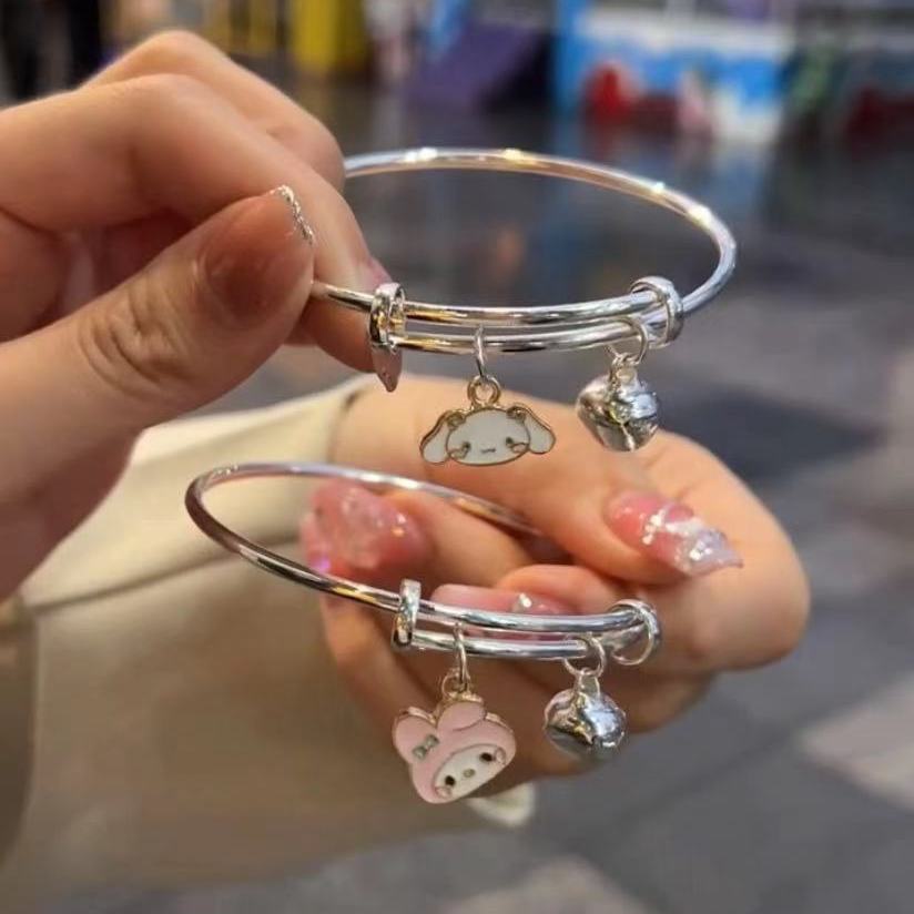 Vòng Đeo Tay Mặt Chuông / Vòng Đeo Tay Hoạt Hình Hello Kitty Có Thể Điều Chỉnh Dầu Nhỏ Giọt / Bạn Gái