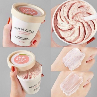 Một hũ tẩy da chết body đào Heyxi Peach Clear Body Scrub 200G Senabeauty
