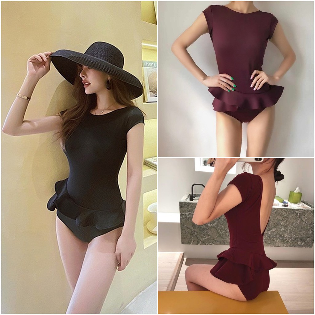 Monokini liền thân thân bèo sang chảnh kín đáo - Hàng Quảng Châu cao cấp - Ảnh thật shop chụp