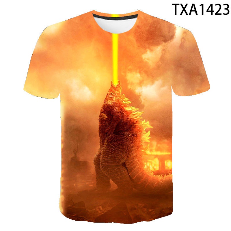Áo Thun Tay Ngắn In Hình Godzilla Thời Trang Mùa Hè Cho Bé