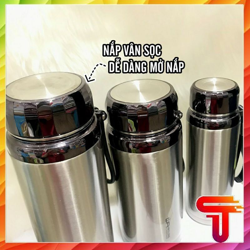 Bình giữ nhiệt kim cương inox 304 nóng lạnh, ly giữ nhiệt 24h dung tích 1000ml, 1200ml, 1500ml