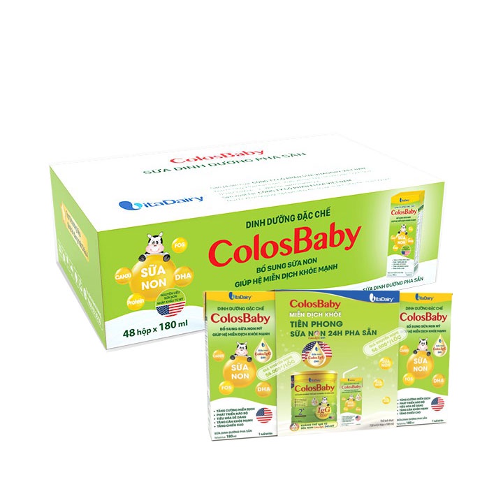 thùng 48 hộp sữa bột pha sẵn colosbaby 180ml có mã Qr
