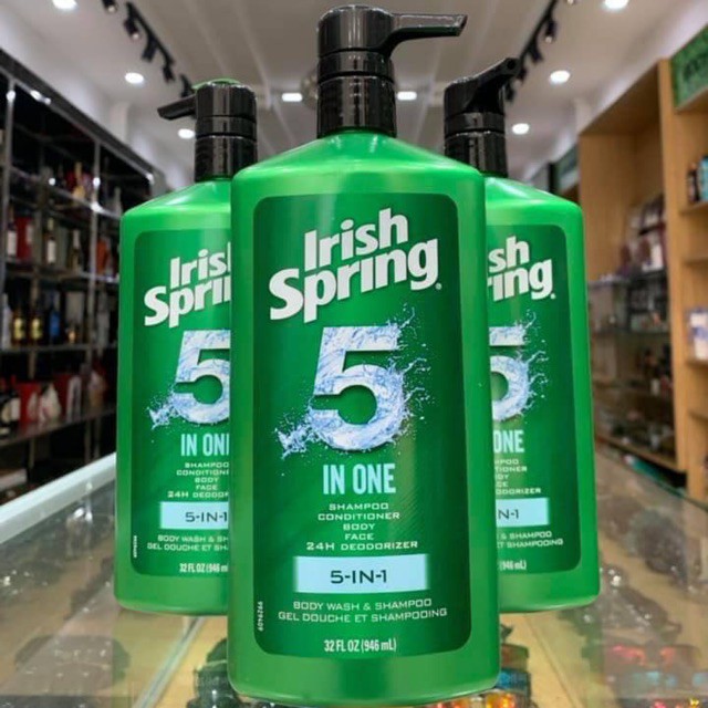 Sữa tắm gội toàn thân cho nam Irish Spring 5 in 1  _[HÀNG MỸ CHÍNH HÃNG]