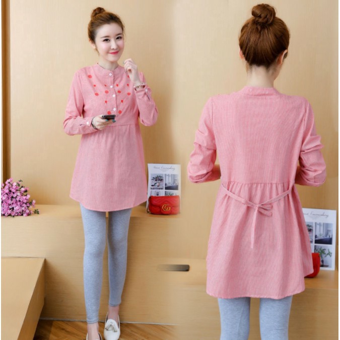 Aó bầu babydoll thời trang - Áo cộc bầu thiết kế Hoa VM