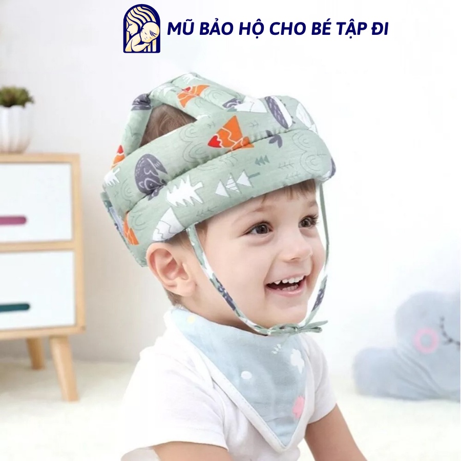 Mũ bảo hiểm cho bé tập bò tập đi bảo vệ đầu bé, Mũ bảo hộ bảo vệ đầu mềm mại chỉnh theo kích thước vòng đầu