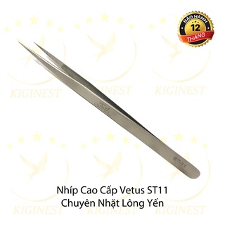 Nhíp nhặt lông yến, nối mi, gắp linh kiện VETUS ST11 - Loại cao cấp, Nhíp đen ESD-12