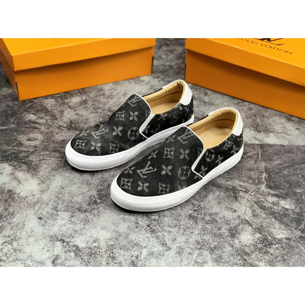 Giày nam Slipon LV denim fullbox