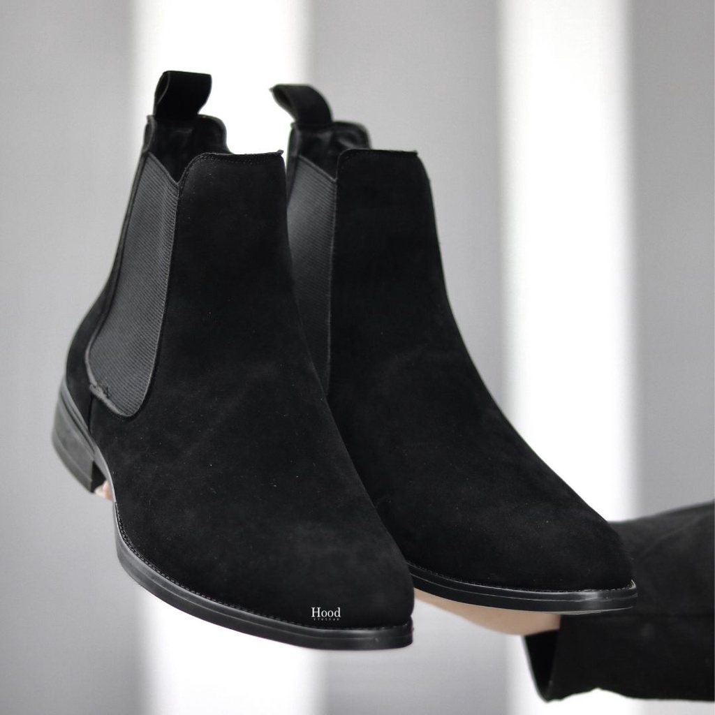 Giày Chelsea Boot nam - Da lộn xịn xò - Đế cao su đúc nguyên khối - Bảo hành 12 tháng Hood HoodVN