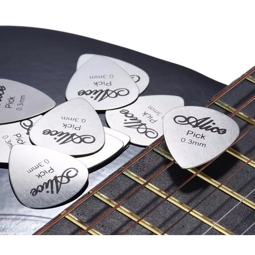 Pick Alice kim loại phím gảy thép dày 0,3mm phím gảy guitar ukulele Enzi