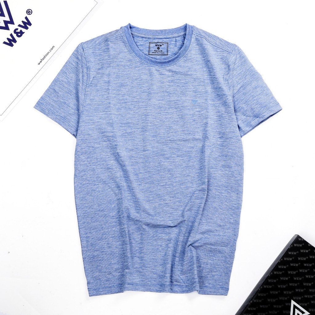 Áo Thun Nam W&W Dáng Regular Fit cổ Tròn Ngắn Tay Màu Trơn - Chất Liệu Thoáng Mát, Thấm Hút Tốt WTS47R