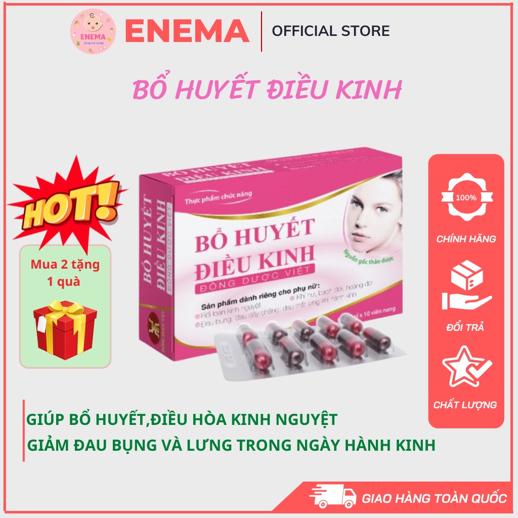 Bổ huyết điều kinh Đông Dược Việt - Giúp Bổ huyết, điều hòa kinh nguyệt hộp 30 viên