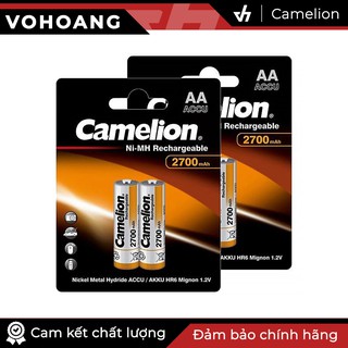 Bộ 4 pin sạc AA Camelion MẪU MỚI 2700mAh (Hợp Lực)