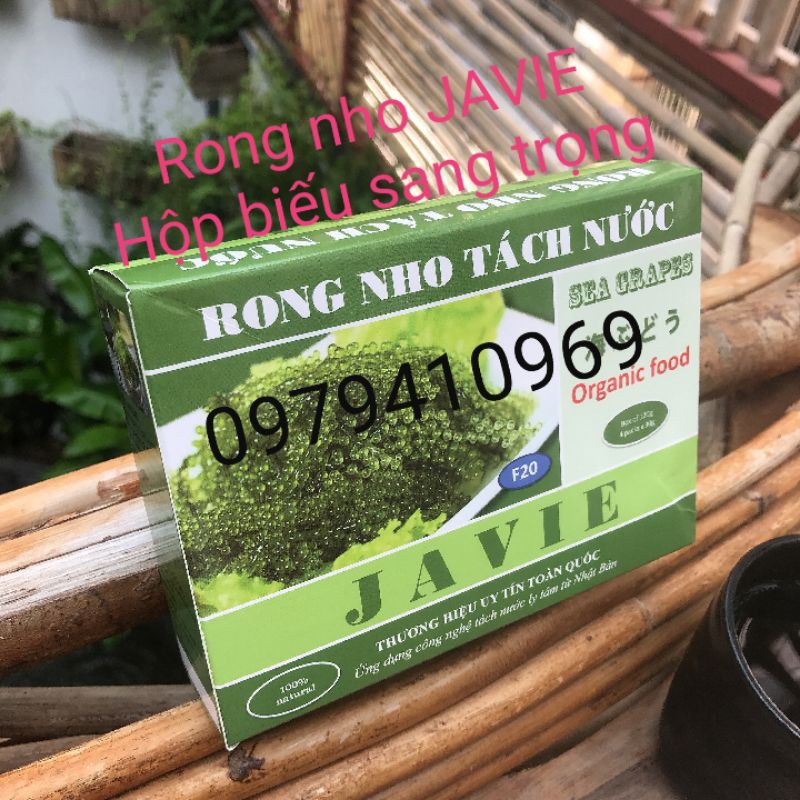 Rong Biển JAVIE hộp 120gr/4 gói tặng sốt mè. Rong Nho hàng Công ty