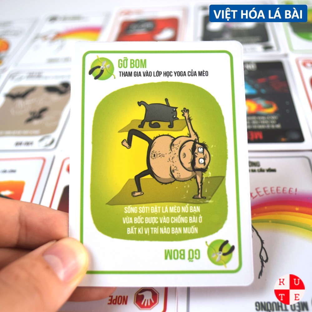 Bài Mèo Nổ Giá Rẻ Việt Hóa Lá Bài 2021 Exploding Kittens 56 Lá Cán Màng Chất Giấy Dày Dặn Rẻ Sập Sàn MEORE