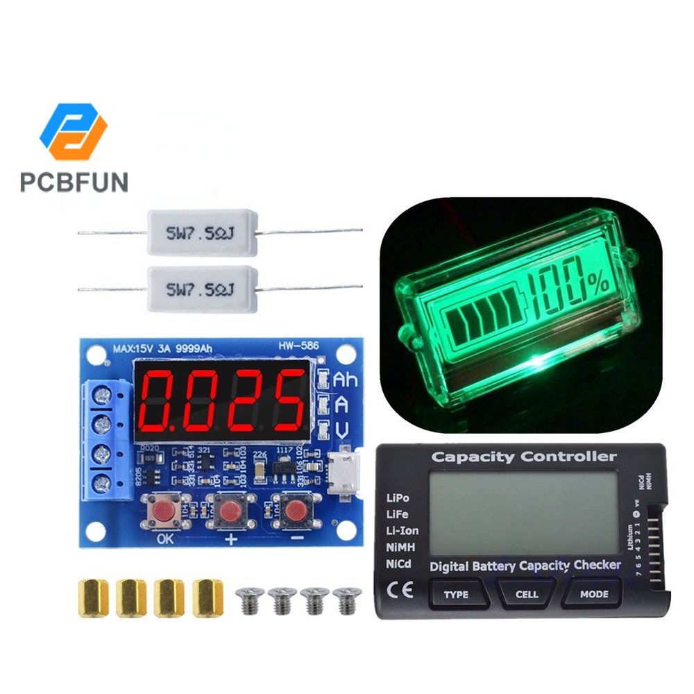 Thiết bị kiểm tra dung lượng pcbfun cho pin 18650 Li-Ion Lithium 7 +