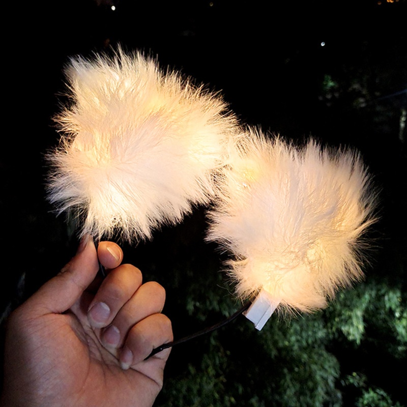 Băng Đô Cài Tóc Hình Tai Thú Phát Sáng Dễ Thương