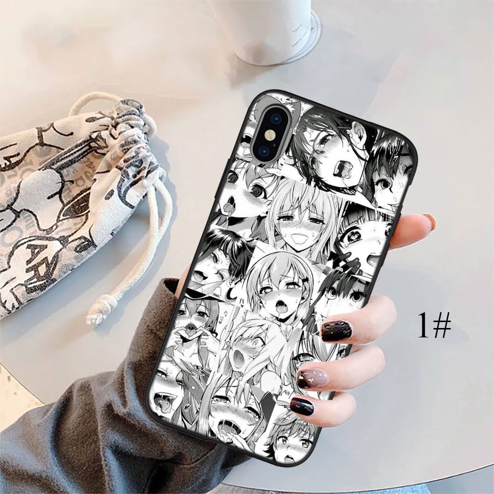 Ốp điện thoại silicon mềm in hình cô gái anime Ahegao thích hợp cho iPhone 5 5S 6 6S 7 8 11 Pro Max Plus SE XR DX3