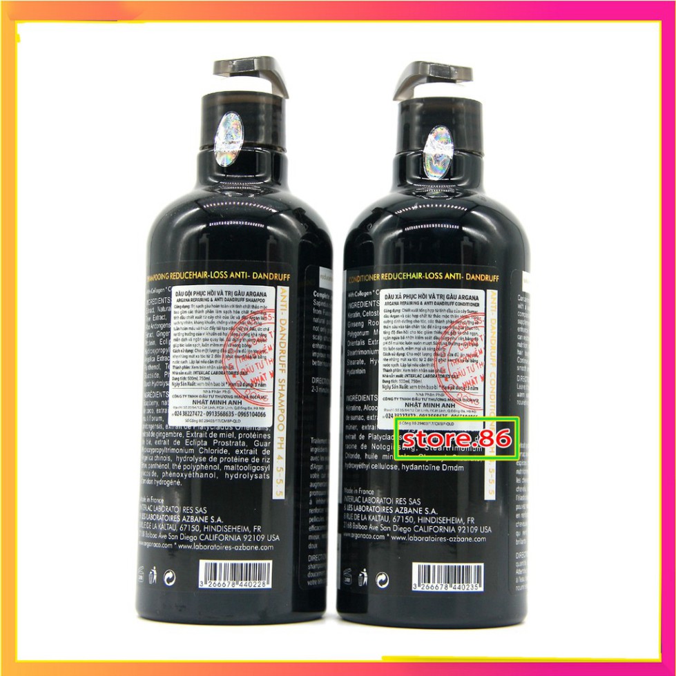 Hàng Chuẩn Công Ty [💥hàng chính hãng ] Cặp Dầu Gội Dầu Xả Argana Chống Gầu 500ml x2 | BigBuy360 - bigbuy360.vn