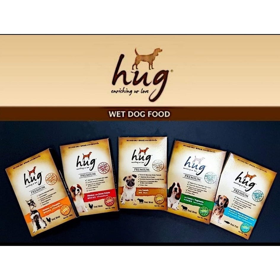 Hug pate gói 120g - thức ăn ướt cho chó kèm rau củ bổ sung chất xơ cho chó mọi giai đoạn phát triển