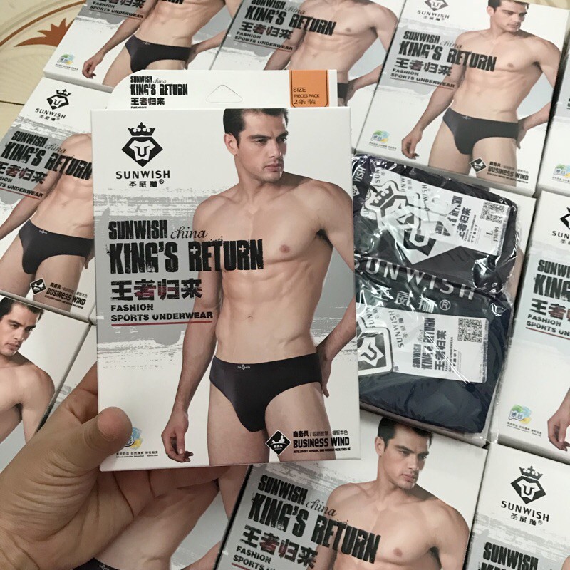 HỘP 2 quần sịp chéo nam - quần lót nam chất su thông hơi, mát lạnh hàng Qccc. Ảnh và video thật.