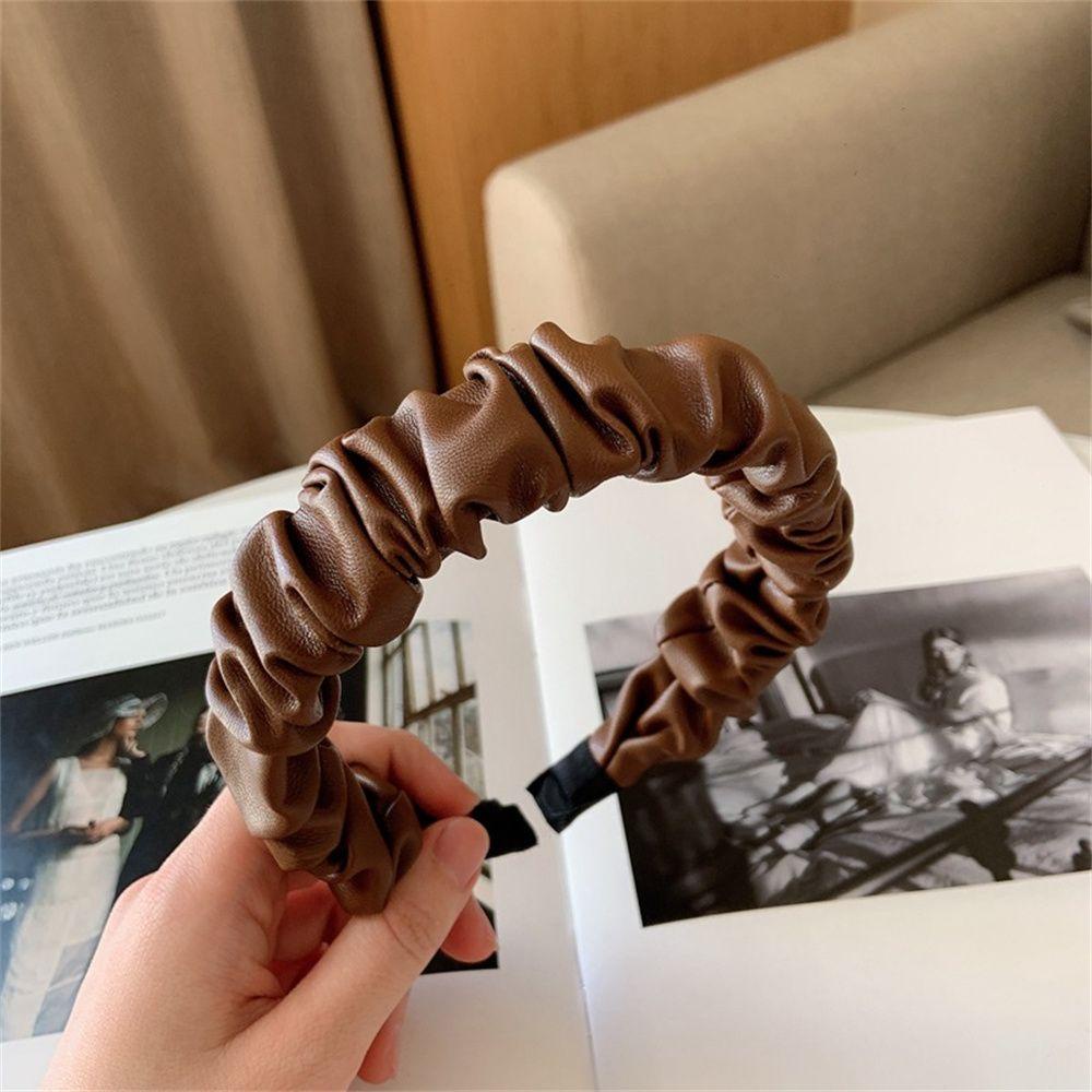 Băng Đô Cài Tóc Chất Liệu Da PU Phong Cách Retro MIHAN1