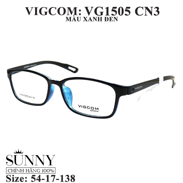 Gọng kính nam nữ thời trang Vigcom VG1505 nhiều màu chính hãng, thiết kế dễ đeo bảo vệ mắt