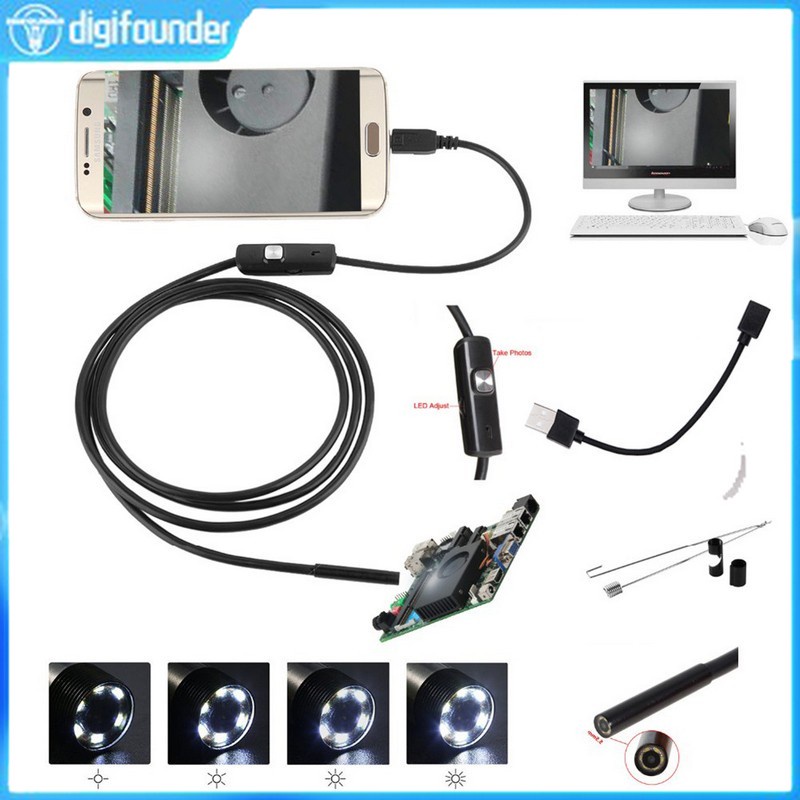 Bộ dây cáp đèn led nội soi camera 5.5mm 30W chống thấm nước kèm phụ kiện