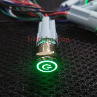 Nút nhấn chống thấm nước phi 16 kèm giắc cắm