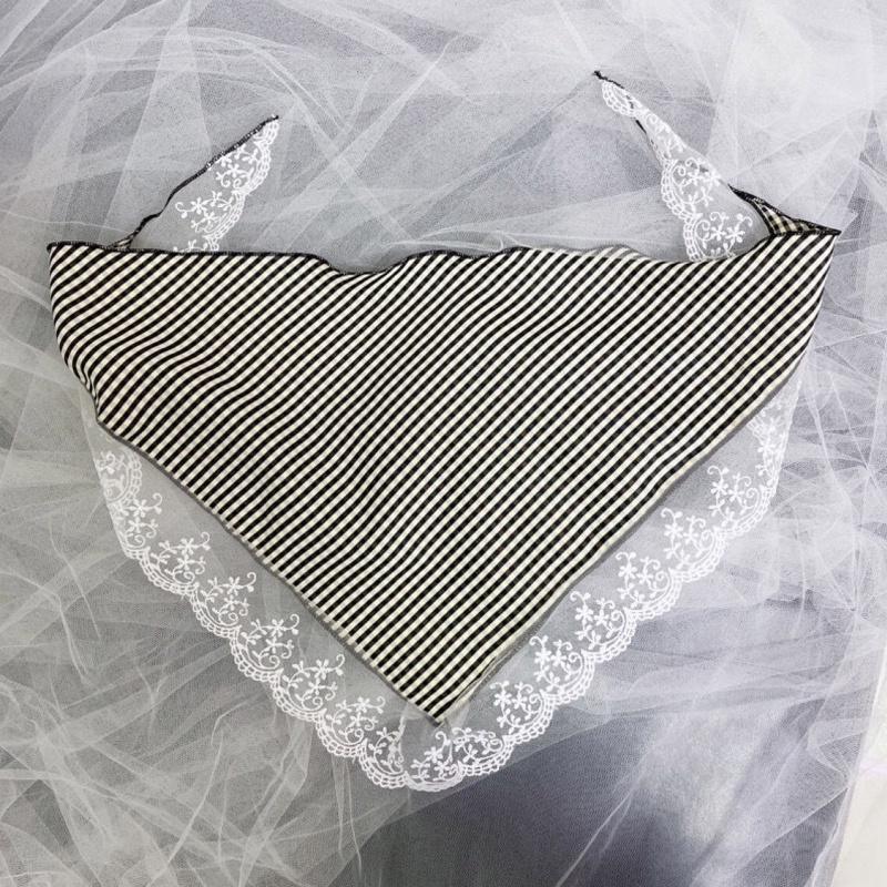 Khăn Trùm Đầu Che Nắng Khối Lượng Nhẹ Phối Ren Hình Tam Giác Phong Cách Ngọt Ngào Cho Nữ