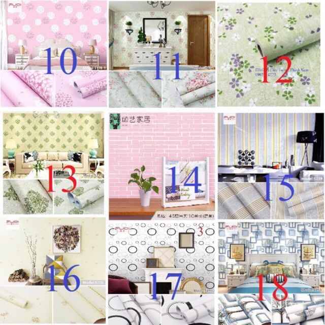 10M giấy dán tường tuỳ chọn mẫu keo sẵn khổ 45cm | BigBuy360 - bigbuy360.vn