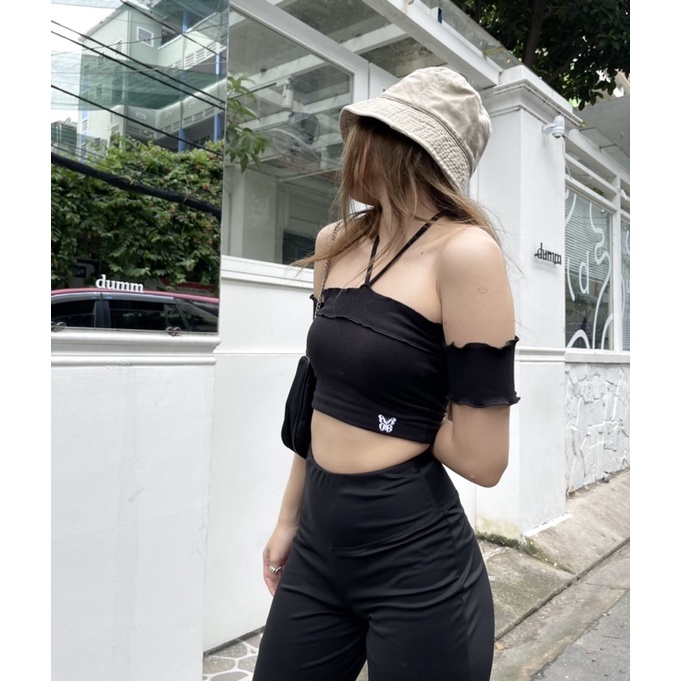 Áo PIPER TOP - áo croptop tay con buộc dây