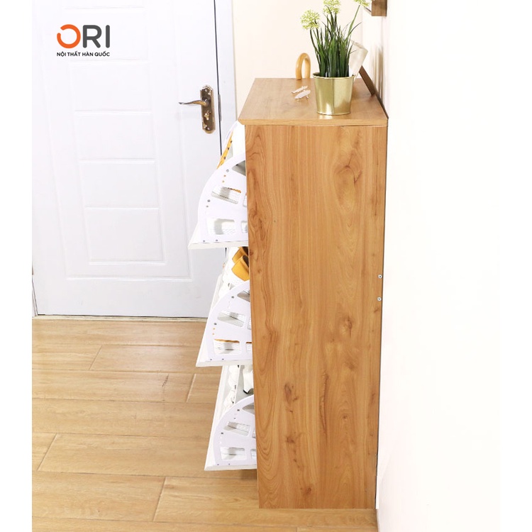 Tủ Giày Thông Minh Cánh Quạt Hiện Đại 3 Tầng Màu Trắng - SHOES CABINET - ORI NỘI THẤT HÀN QUỐC