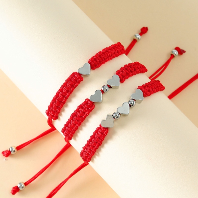 Vòng Tay Dây Bện Mặt Trái Tim Cho Cặp Đôi