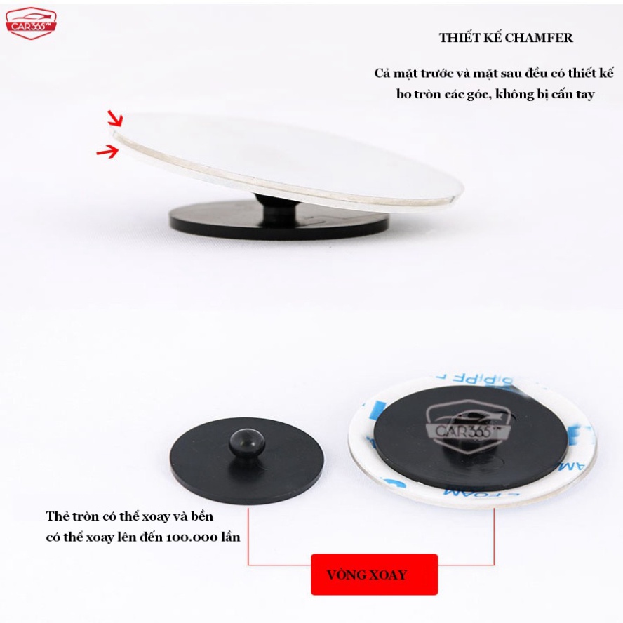 Bộ 2 Gương Cầu Lồi Tràn Viền Xoay 360 độ Gắn Cho kính mắt thời trang chiếu đằng sau Tránh Điểm Mù