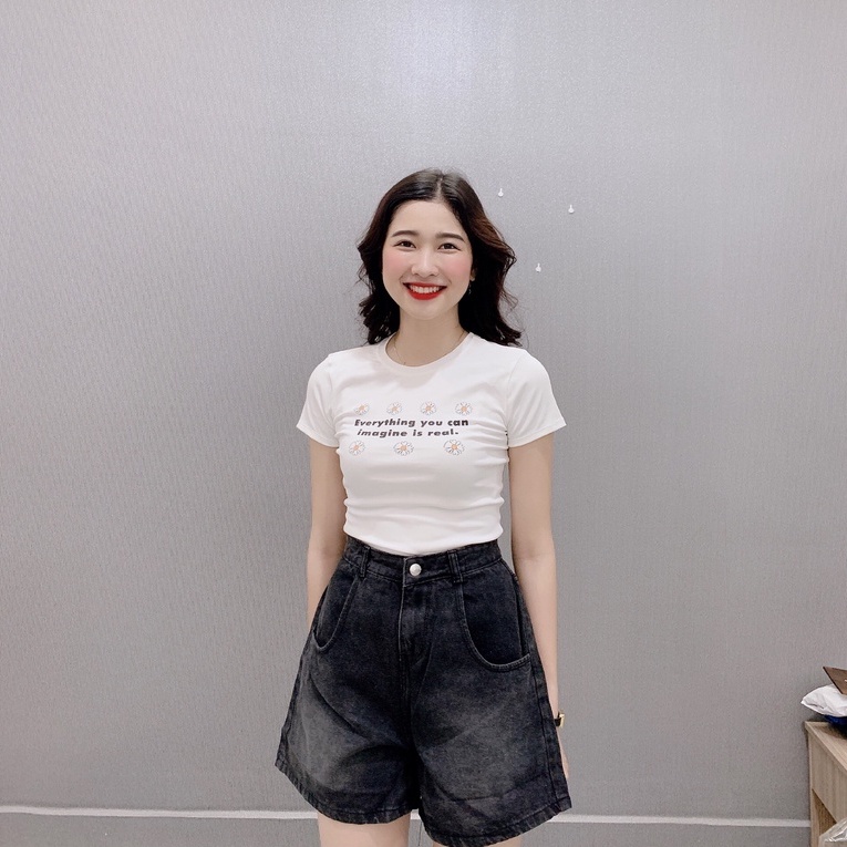 Quần short nữ, quần Jean Ống Rộng Lưng Cao Ulzzang Unisex mặc lên cực tôn dáng | BigBuy360 - bigbuy360.vn