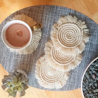 Đế lót ly Macrame tròn HANDMADE CÓ SẴN