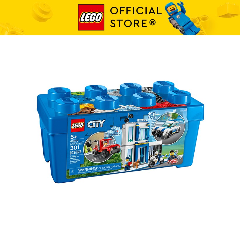 LEGO CITY 60270 Thùng Gạch Cảnh Sát ( 301 Chi tiết) Bộ gạch đồ chơi lắp ráp cho trẻ em sáng tạo