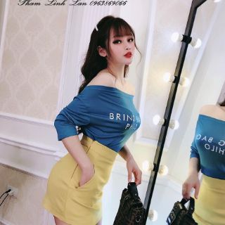 Set áo lệch vai kèm chân váy
